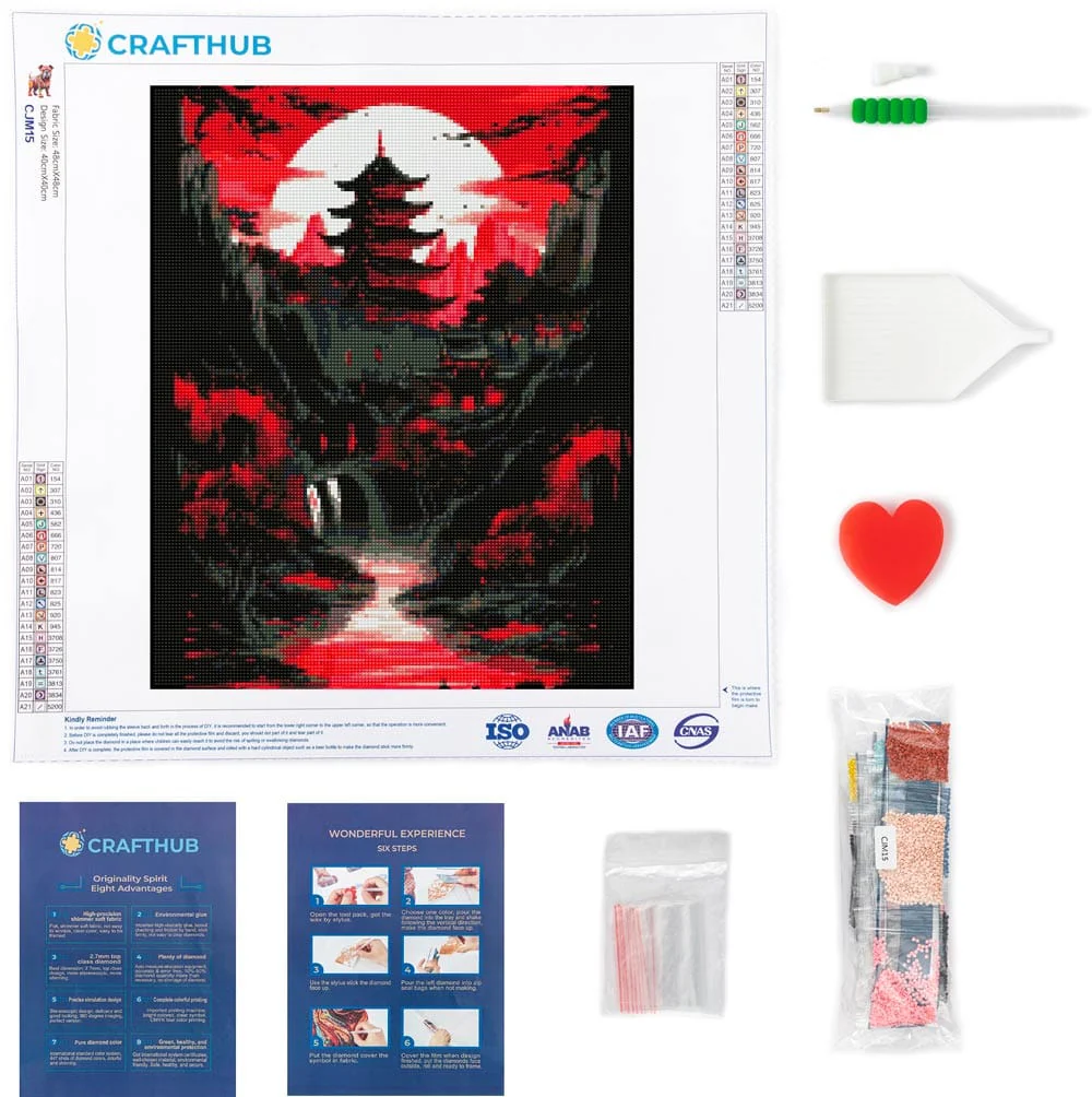 Temple At Dawn - Diamond Painting Kit - Image 3