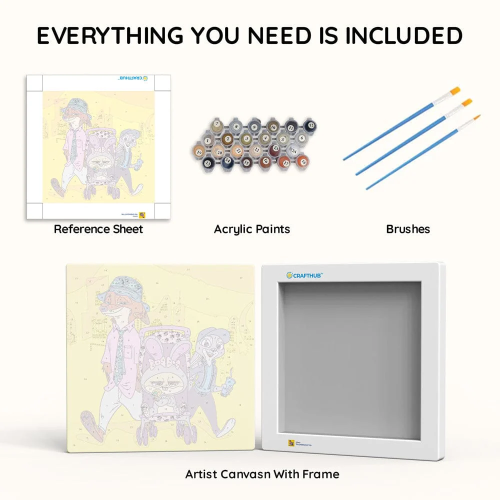 The Undercover Trio - Framed Paint By Numbers Kit - Image 4