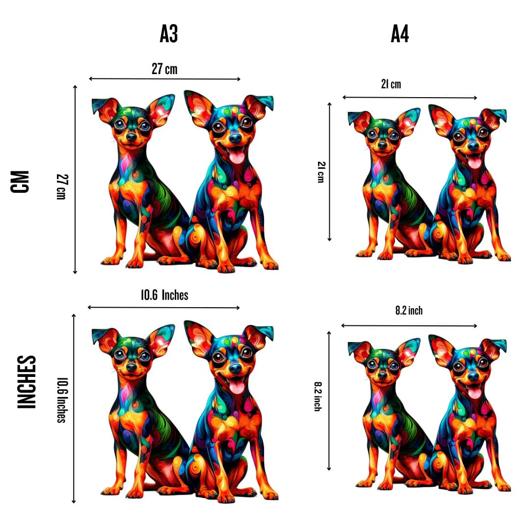 Twin Miniature Pinscher Dog - Jigsaw Puzzle - Image 4