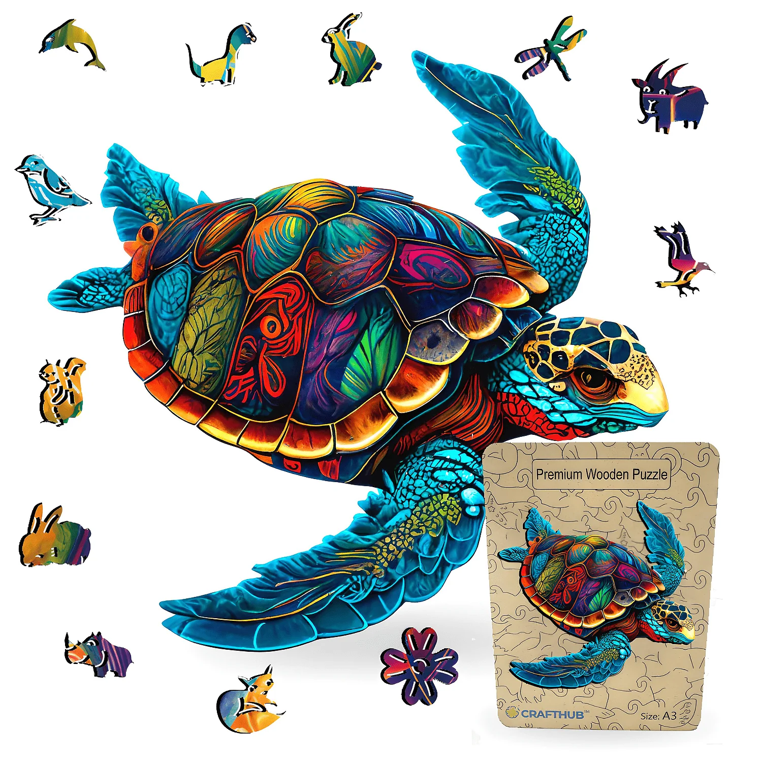 Vibrant Sea Turtle - Jigsaw Puzzle - Image 4