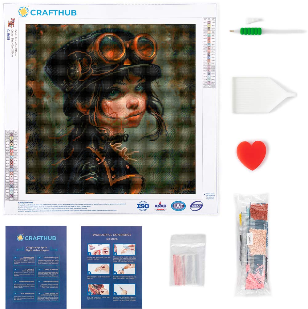 Vintage Girl - Diamond Painting Kit - Image 3