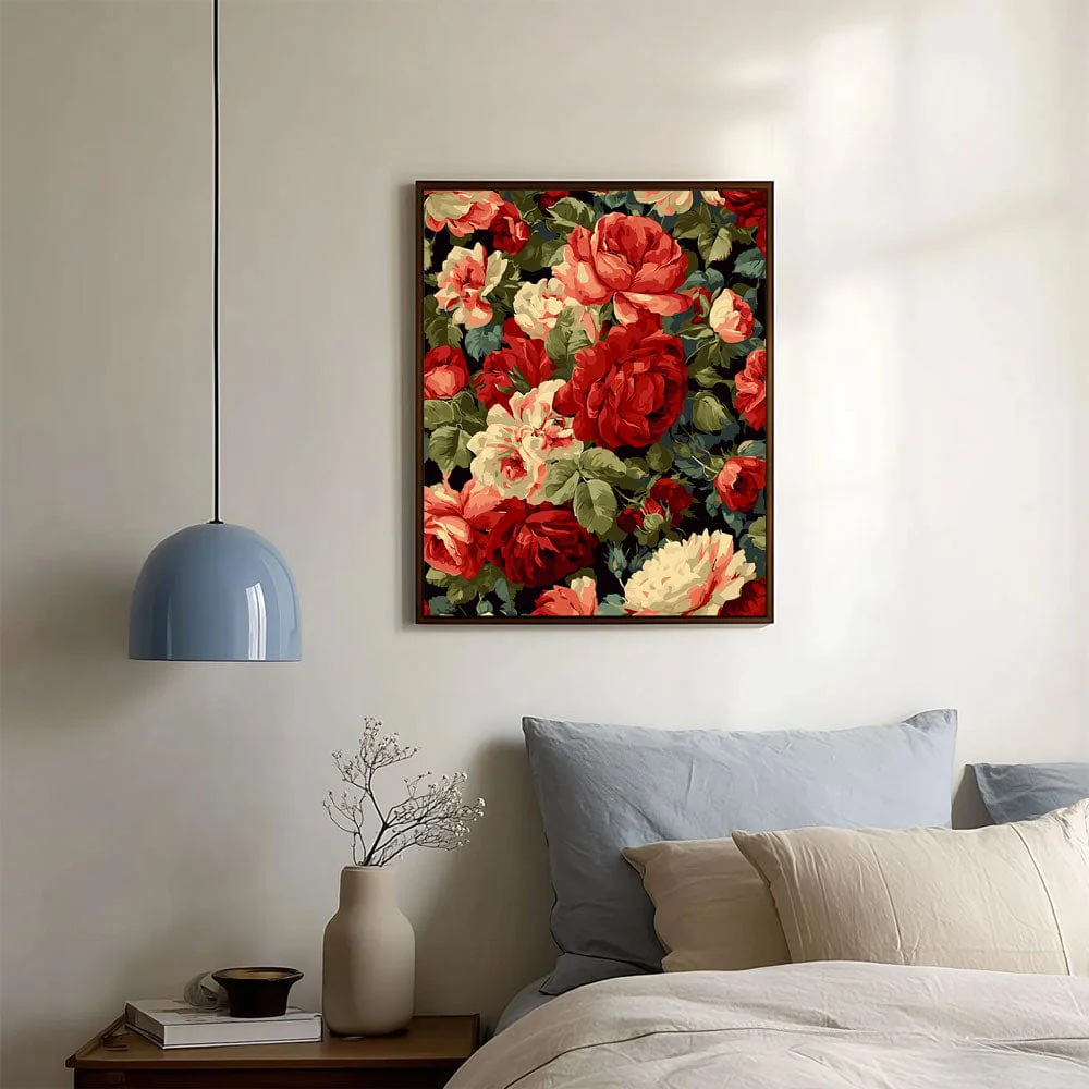 Vintage Red Roses - Paint By Numbers Kit - Image 5