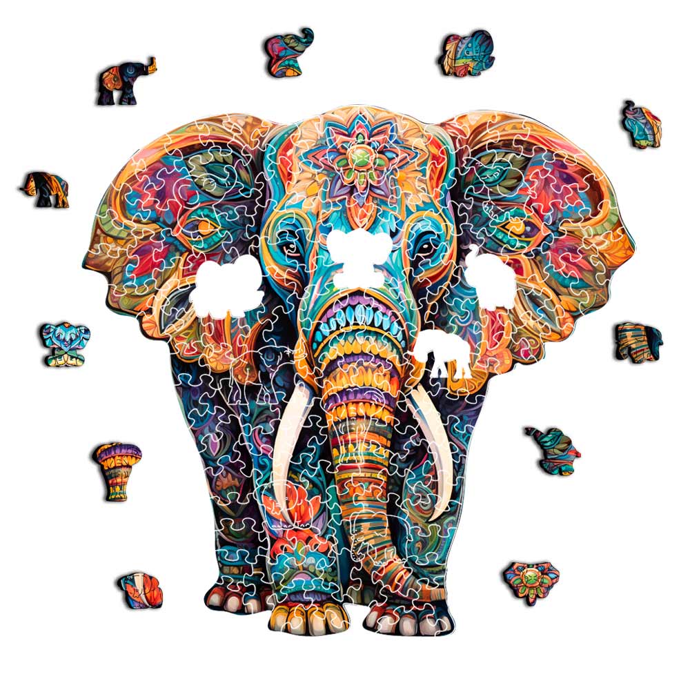 Vivid Elephant - Jigsaw Puzzle - Image 3