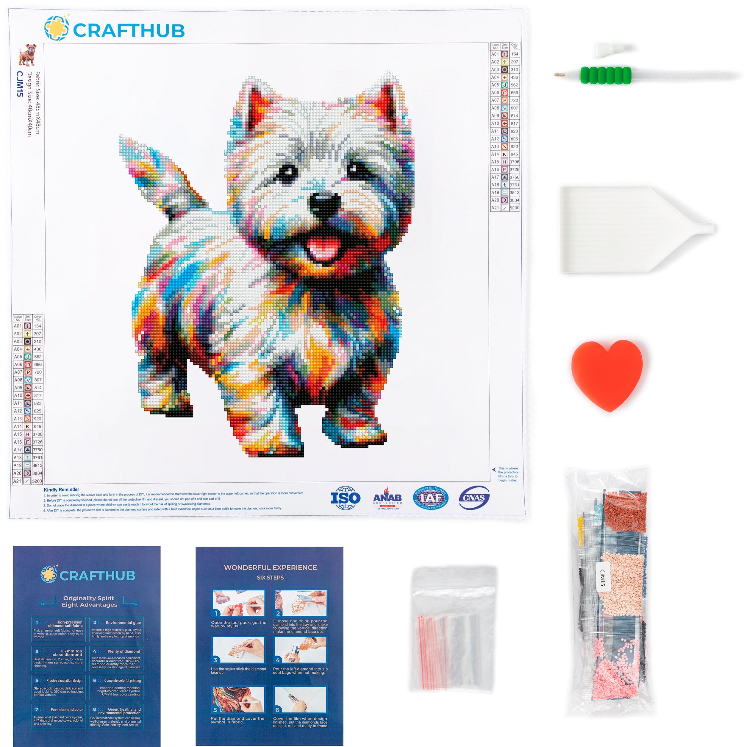 West Highland White Terrier Dog / Westie - Diamond Painting Kit - Image 3