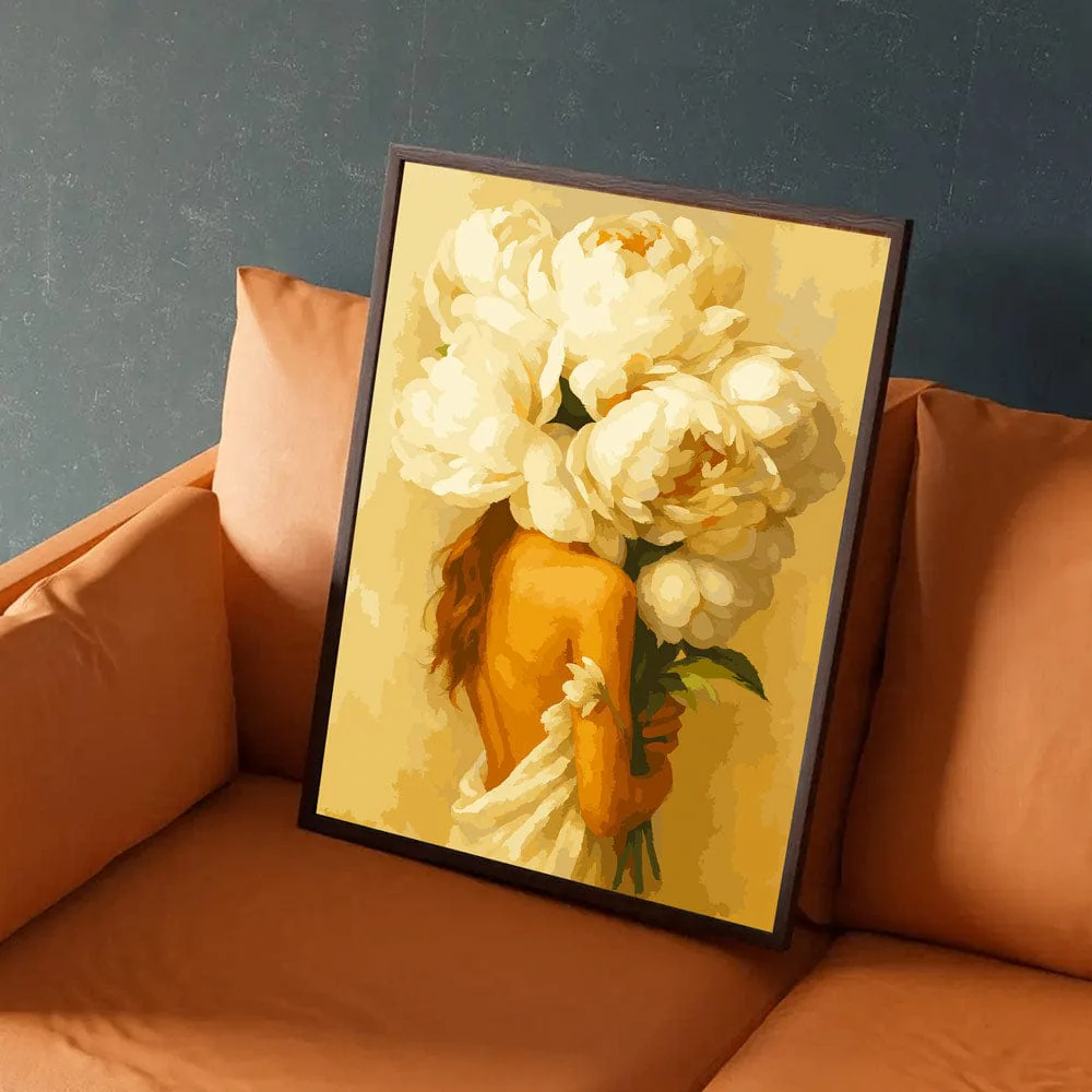White Peonies Love - Paint By Numbers Kit - Image 5