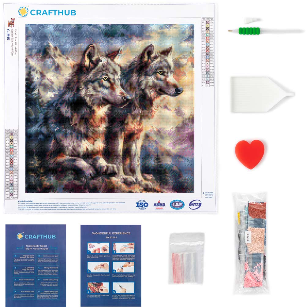 Wolf Pair - Diamond Painting Kit - Image 3