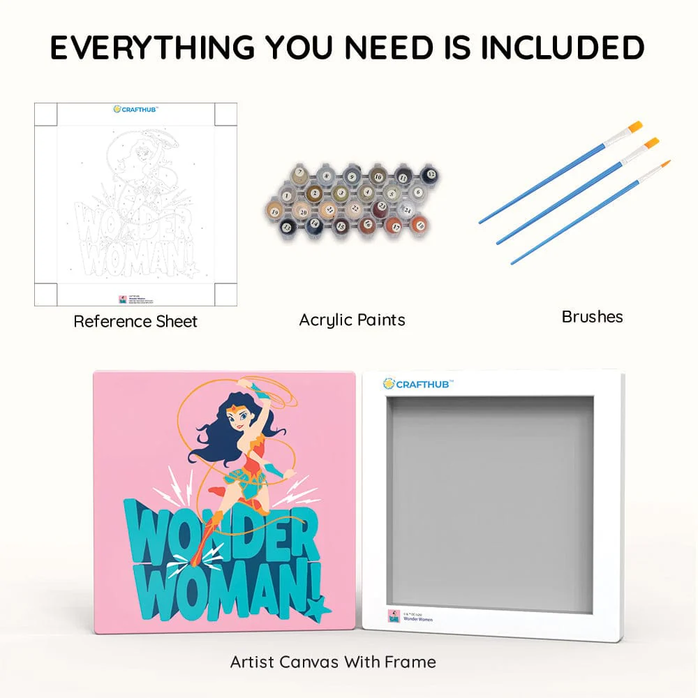 Wonder Woman - Framed Paint By Numbers Kit - Image 3