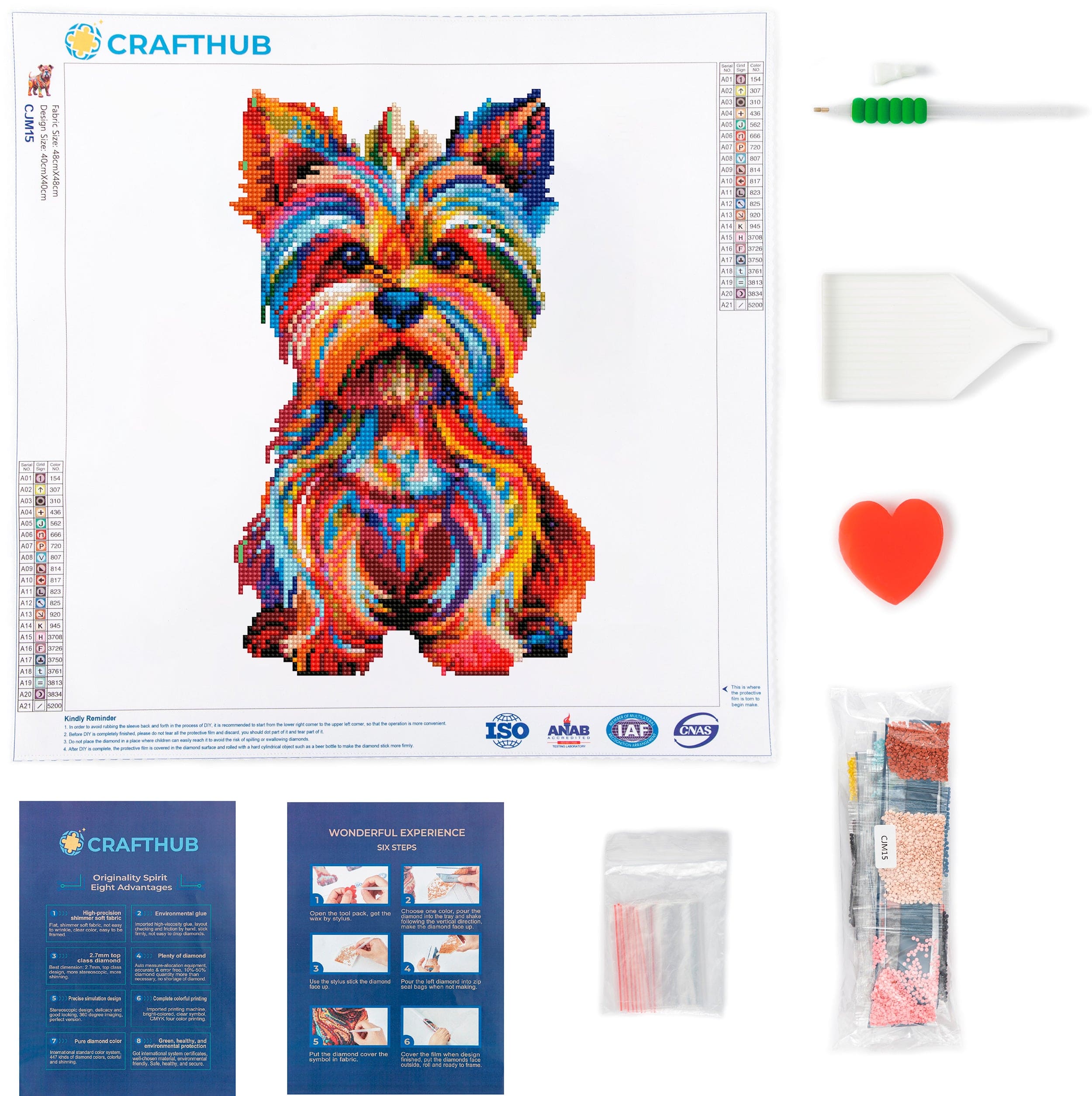 Yorkshire Terrier Dog / Yorkie - Diamond Painting Kit - Image 3